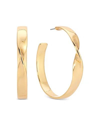 Ettika Twist Square Medium Hoop Earrings In Gold
