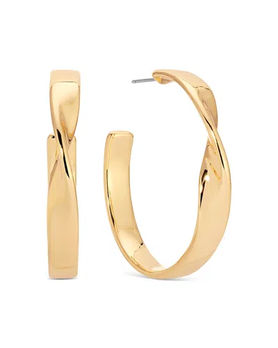 Ettika Twist Square Medium Hoop Earrings In Gold