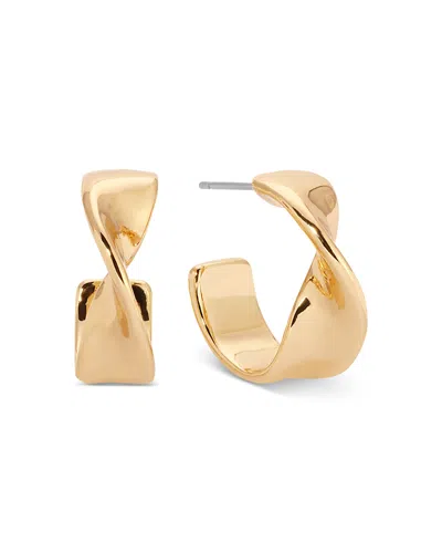 Ettika Twist Square Small Hoop Earrings In Gold