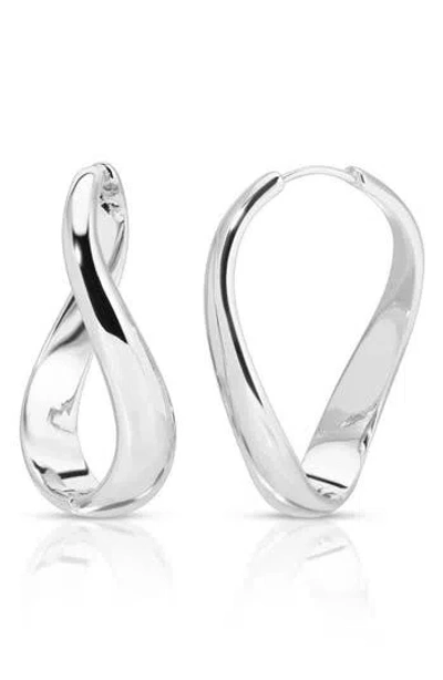 Ettika Twisted Hoop Earrings In Silver