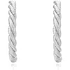 Ettika Silver Plated Spun Strands Hoop Earrings In Silver