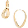 Ettika Twisted Oval Hoop Earrings In Gold
