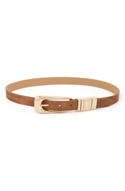 Ettika Two-tone Keeper Leather Belt In Brown