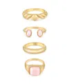 Ettika Ultimate Babe 18k Gold Plated Ring Set In Pink