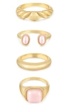 Ettika Ultimate Babe 18k Gold Plated Ring Set In Pink