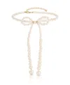 Ettika Faux Pearl Bow Choker Necklace In Gold