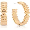 Ettika Metal Moderna Medium Half Hoop Earrings In Gold