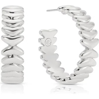 Ettika Metal Moderna Medium Half Hoop Earrings In Silver