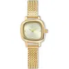 Ettika Wavy Case Mesh Strap Watch In Gold