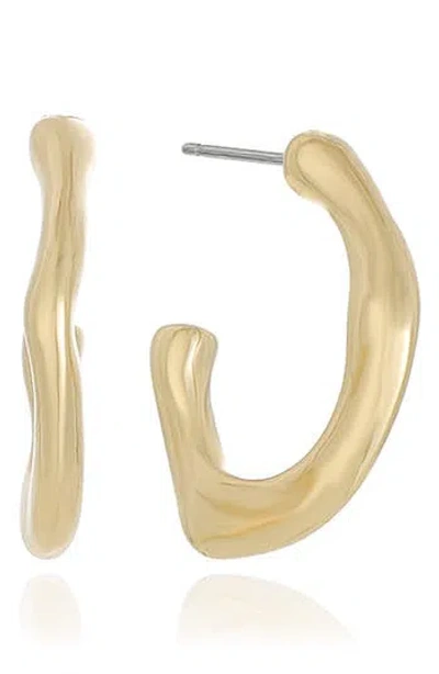 Ettika Wavy Half Hoop Earrings In Gold