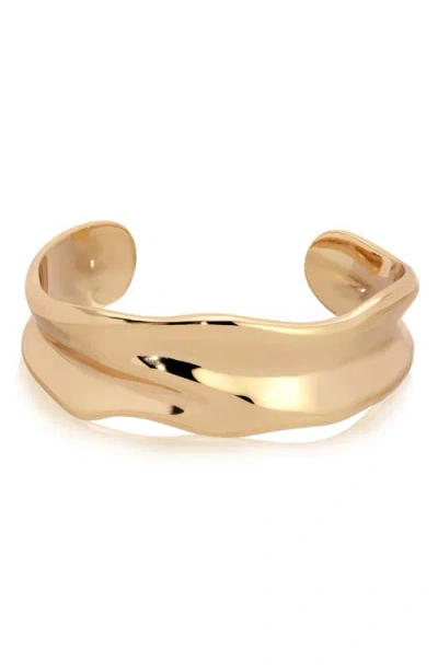 Ettika Wavy Metal Cuff Bracelet In Gold
