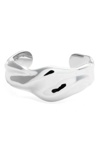 Ettika Wavy Metal Cuff Bracelet In Silver