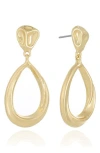 Ettika Wavy Teardrop Earrings In Gold