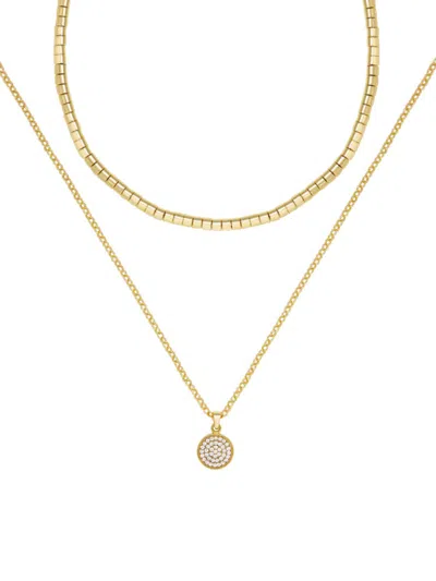 Ettika Women's 18k Goldplated & Cubic Zirconia Layered Necklace In Brass