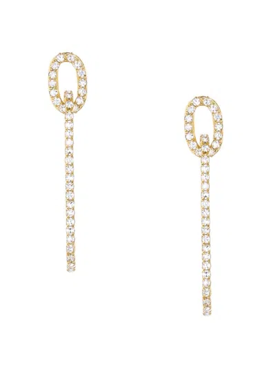 Ettika Women's 18k Goldplated & Glass Crystal Paperclip Link Dangle Earrings In Brass