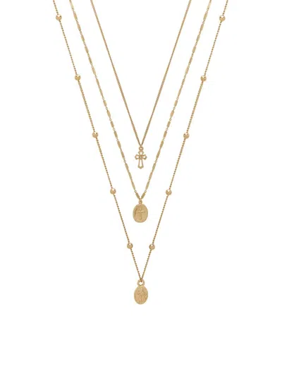 Ettika Women's 18k Goldplated Layered Pendant Necklace In Brass