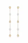 Ettika Bead & Cultured Freshwater Pearl Linear Drop Earrings In 18k Gold Plated In Multi