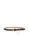 Ettika Chain Buckle Leather Belt In Black