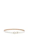 Ettika Skinny Studded Leather Belt In White