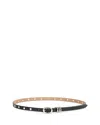 Ettika Skinny Studded Leather Belt In Black