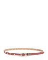 Ettika Skinny Studded Leather Belt In Brown