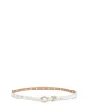 Ettika Skinny Studded Leather Belt In White