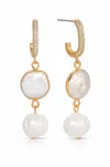 Ettika Cultured Freshwater Pearl Drop Huggie Hoop Earrings In Multi
