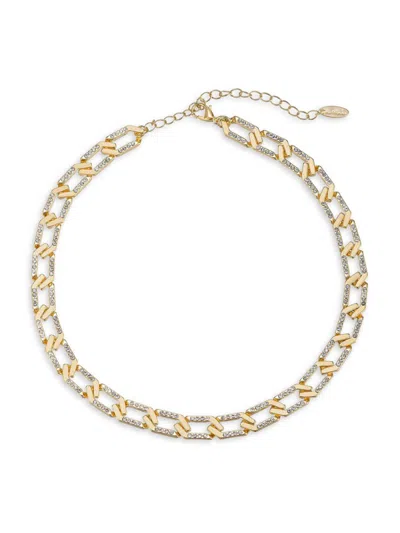 Ettika Women's Flat Crystal & Gold Chain Necklace In Metallic