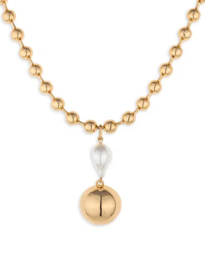 Ettika Women's Goldtone & Faux Pearl Necklace In Brass