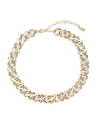 Ettika Women's Goldtone & Glass Square Chain Necklace