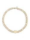 ETTIKA WOMEN'S GOLDTONE FIGARO CHAIN HEART NECKLACE