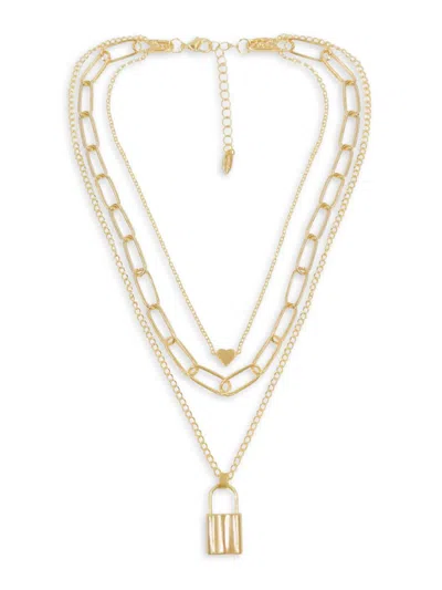 Ettika Women's Goldtone Layered Paperclip Chain Necklace
