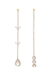Ettika Crystal Mismatched Drop Earrings In Gold