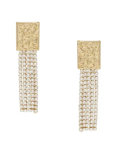 Ettika Women's Stand Out 18k Goldplated & Glass Cyrstal Dangle Earrings In Brass