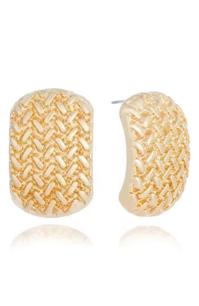 Ettika Woven Half Hoop Earrings In Gold
