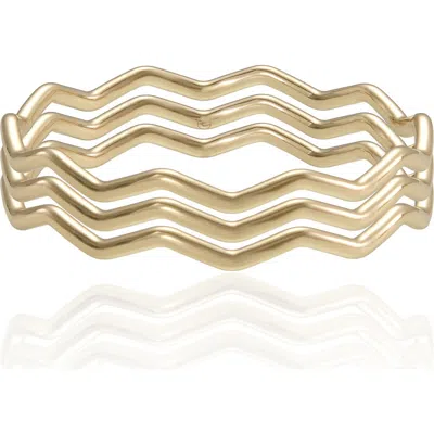 Ettika Zig Zag Bangle Set In Gold