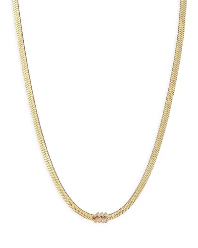 Ettika Zodiac Herringbone Necklace, 12-17 In Aquarius