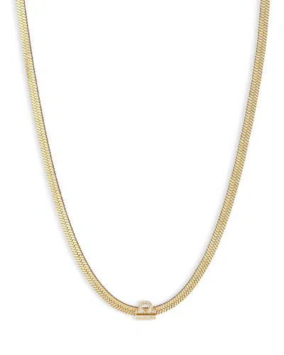 Ettika Zodiac Herringbone Necklace, 12-17 In Libra