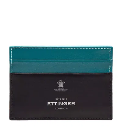 Ettinger Leather Sterling Flat Card Holder In Green