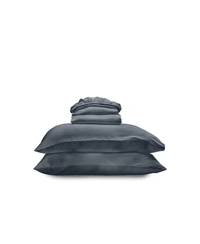 Ettitude Airy Cleanbamboo Sateen+ Sheet Set, Queen In Blue