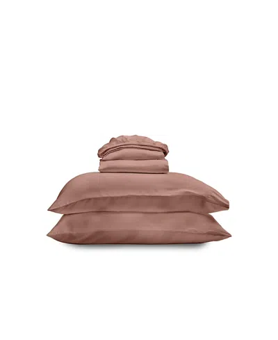 Ettitude Airy Cleanbamboo Sateen+ Sheet Set, Queen In Copper