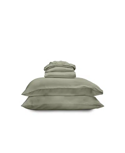Ettitude Luxe Cleanbamboo Sateen+ Sheet Set, Queen In Fern