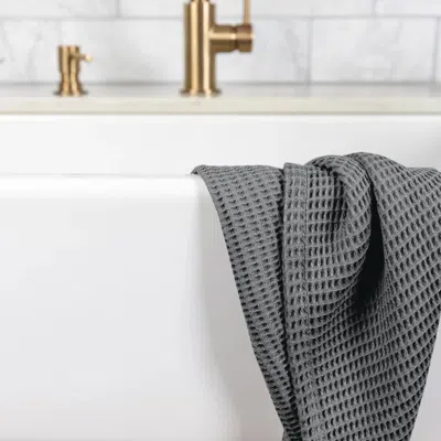 Ettitude Blissful Cleanbamboo® Waffle Dish Towel Set In Gray