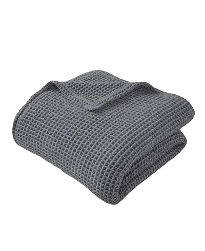 Ettitude Blissful Cleanbamboo Waffle Throw Blanket In Gray