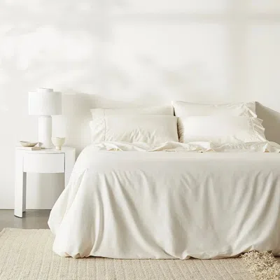 Ettitude Cleanbamboo Hemp™ Linen+ Duvet Cover In Stone