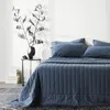 Ettitude Cleanbamboo Hemp™ Linen+ Quilted Coverlet In Ink