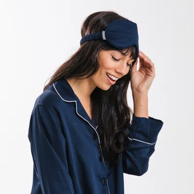 Ettitude Sateen Solid Eye Mask In Blue