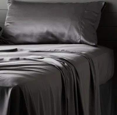 Ettitude Cleanbamboo® Signature Sateen Fitted Sheet In Slate