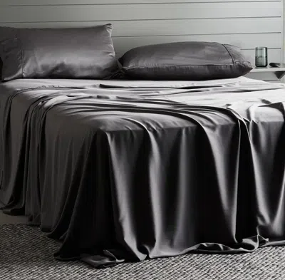 Ettitude Cleanbamboo® Signature Sateen Flat Sheet In Slate