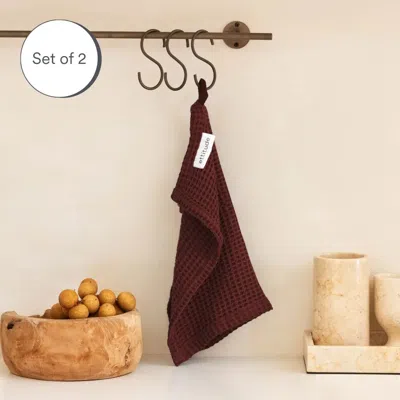 Ettitude Cleanbamboo® Waffle Towels In Sumac